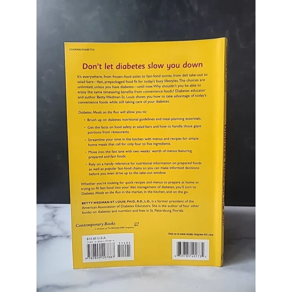 Diabetes Meals On The Run By Betty Wedman-St. Louis, PH.D., R.D., L.D. Paperback